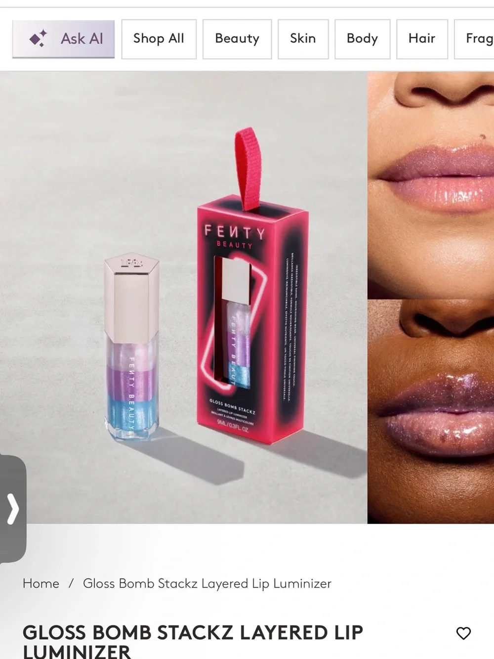 Fenty Beauty Gloss Bomb Stackz Lip Luminizer — unicorn blizzard